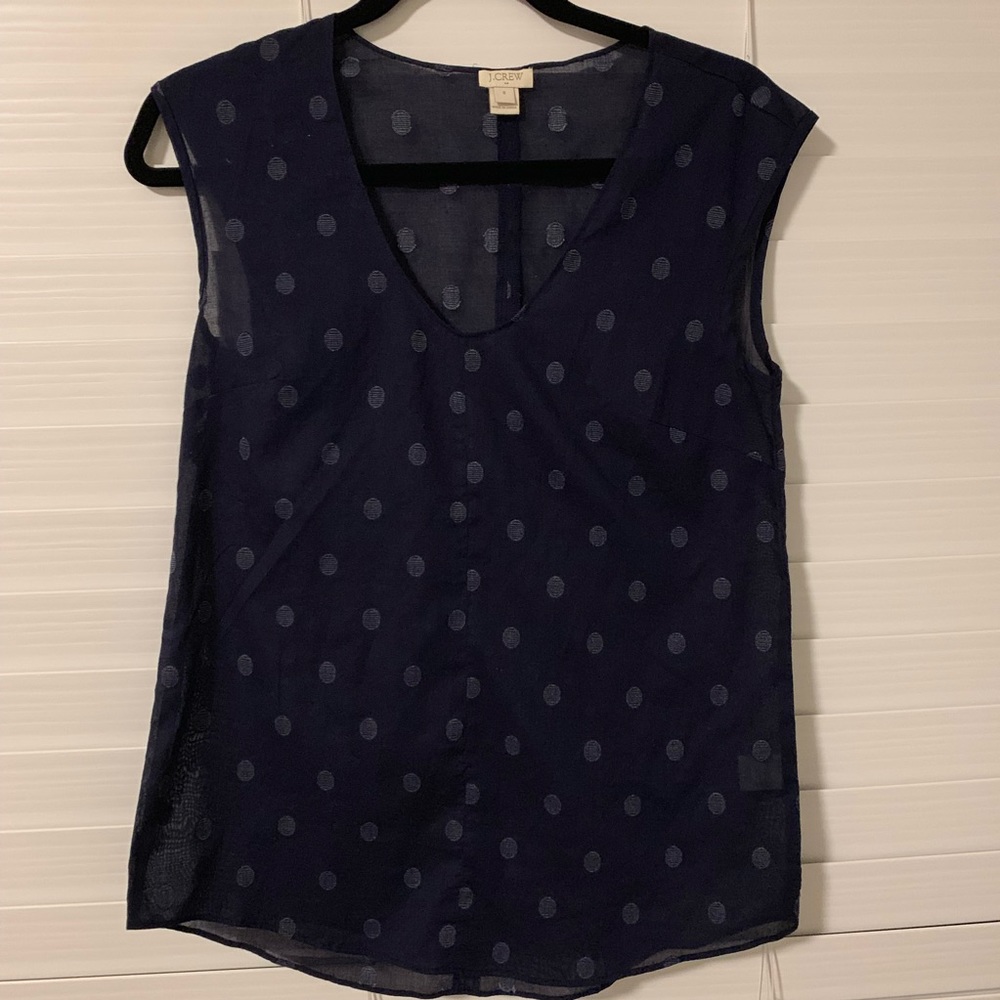 J. Crew Embroidered dot cap-sleeve cami top